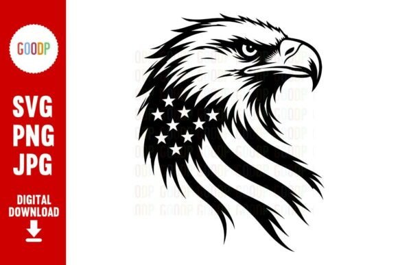 American Patriotic Bald Eagle SVG: Graphics & Illustrations