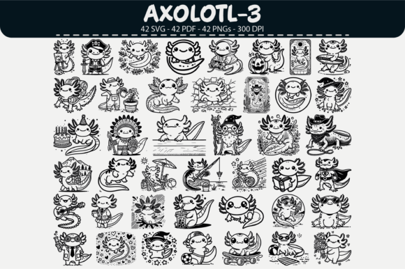 Axolotl Clipart Pack – 42 Designs