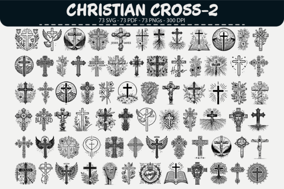 Christian Cross Vector – 73 Designs: Graphics & Illustrations for Local Branding