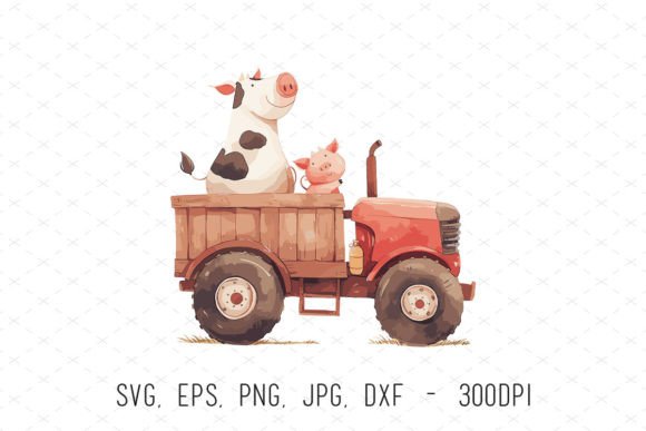 Cute Farm Animals Baby Nursery Clipart: Graphics & Illustrations