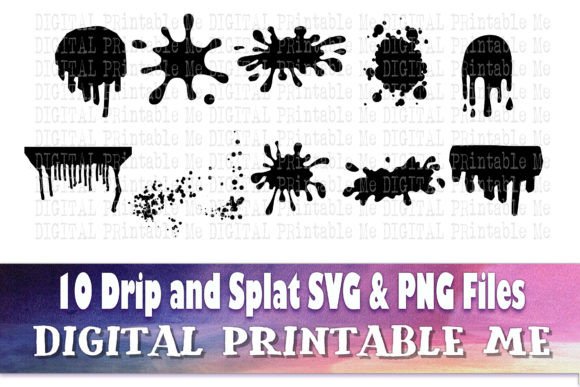 Drips Silhouette: Paint Splatter SVG PNG Graphics & Illustrations