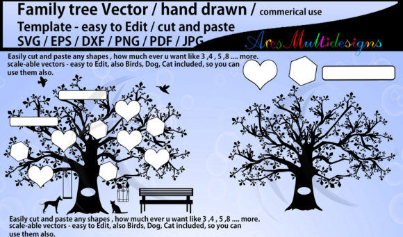 Family Tree Template: Graphics & Illustrations for Real Publishing