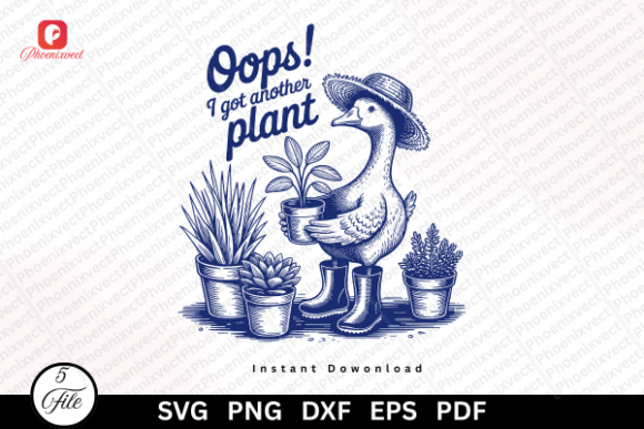 Funny Gardening Goose Sublimation SVG Graphics & Illustrations
