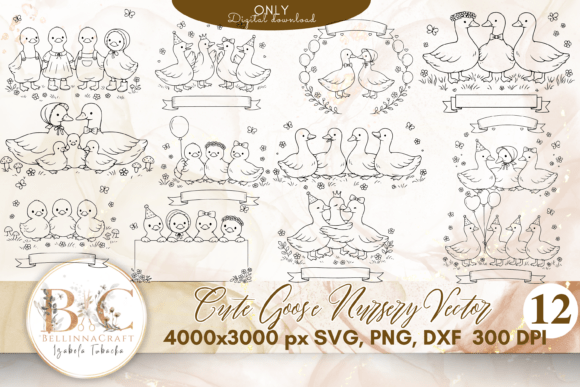 Goose Nursery SVG Bundle: Graphics & Illustrations for Handmade Brands