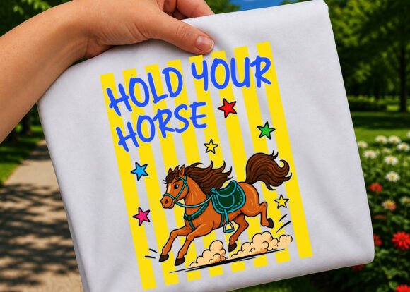 Hold Your Horse Preppy Striped Graphics & Illustrations