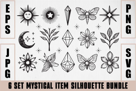 Mystical Silhouette Bundle – 6 Sets: Graphics & Illustrations