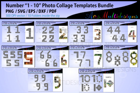 Numbers Photo Collage Template Bundle: Graphics & Illustrations