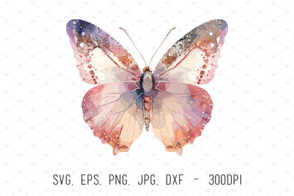 Pastel Pink Butterfly Vector Clipart PNG: Graphics & Illustrations