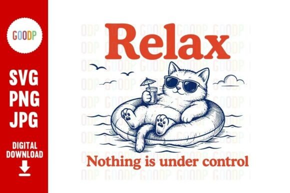 Relax Cat Summer SVG: Graphics & Illustrations for Lighthearted Branding