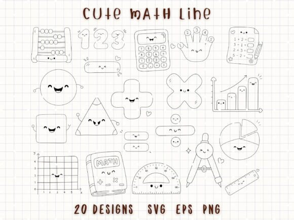 Teacher Math Doodle Cute School SVG — Graphics & Illustrations