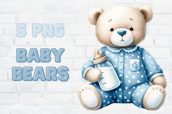 Watercolor Teddy Bear Clipart: Graphics & Illustrations for Warm Branding